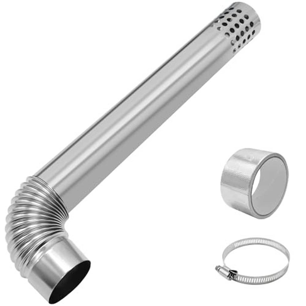 3-inch stainless steel direct vent elbow and flexible duct kit with wall collar