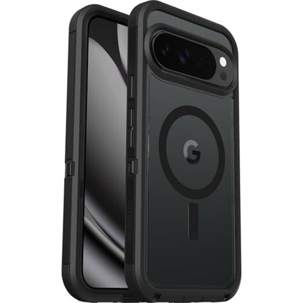 Rugged dark black phone case for Pixel 10 Pro XL with thick bumper and camera protection.