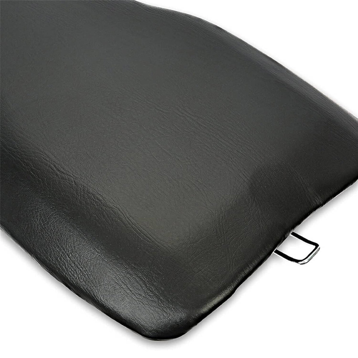 Close-up of black textured vinyl on contoured ATV seat cover