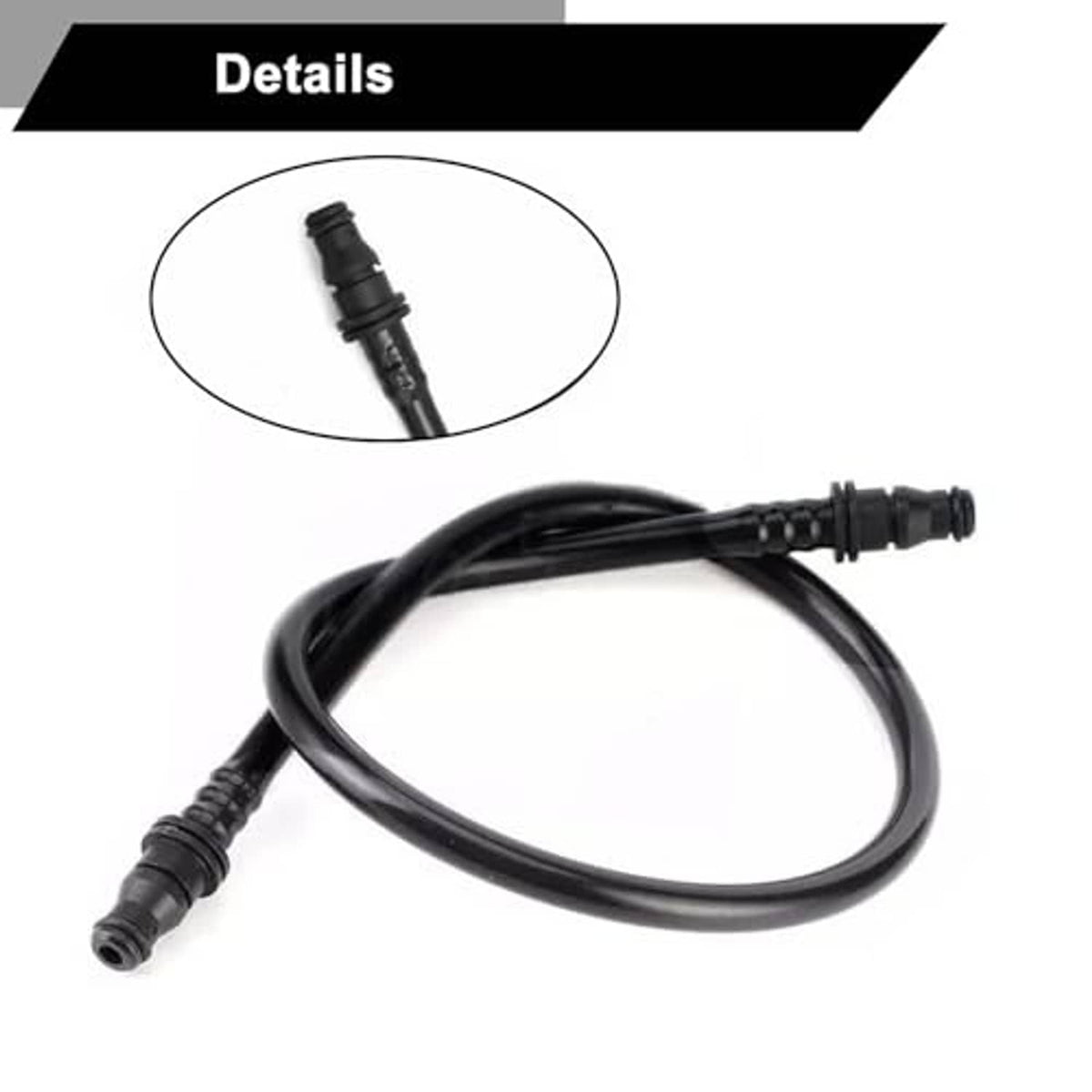 Black coolant hose assembly with two ribbed connector ends