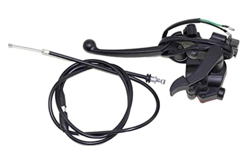 Thumb throttle cable kit with dual brake lever, black cables and metal end fittings