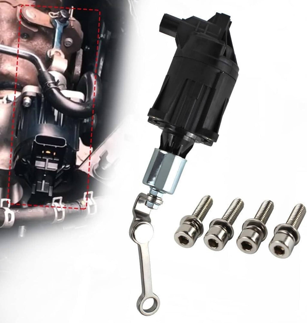 Turbo wastegate actuator solenoid valve with metal lever and mounting screws