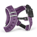 Purple unisex weighted fitness vest with reflective trim and black arm accessory pouch