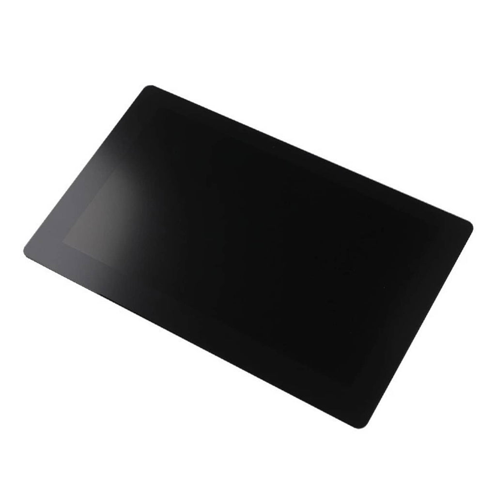 Black LCD touch screen glass panel, smooth rectangular display surface