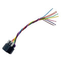 Throttle body connector pigtail with multi-color wire leads and black plug housing
