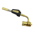 Gas turbo welding torch with black handle and adjustable brass flame tip