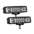 Pair of rectangular LED light bars with clear lens, black housing, and mounting studs