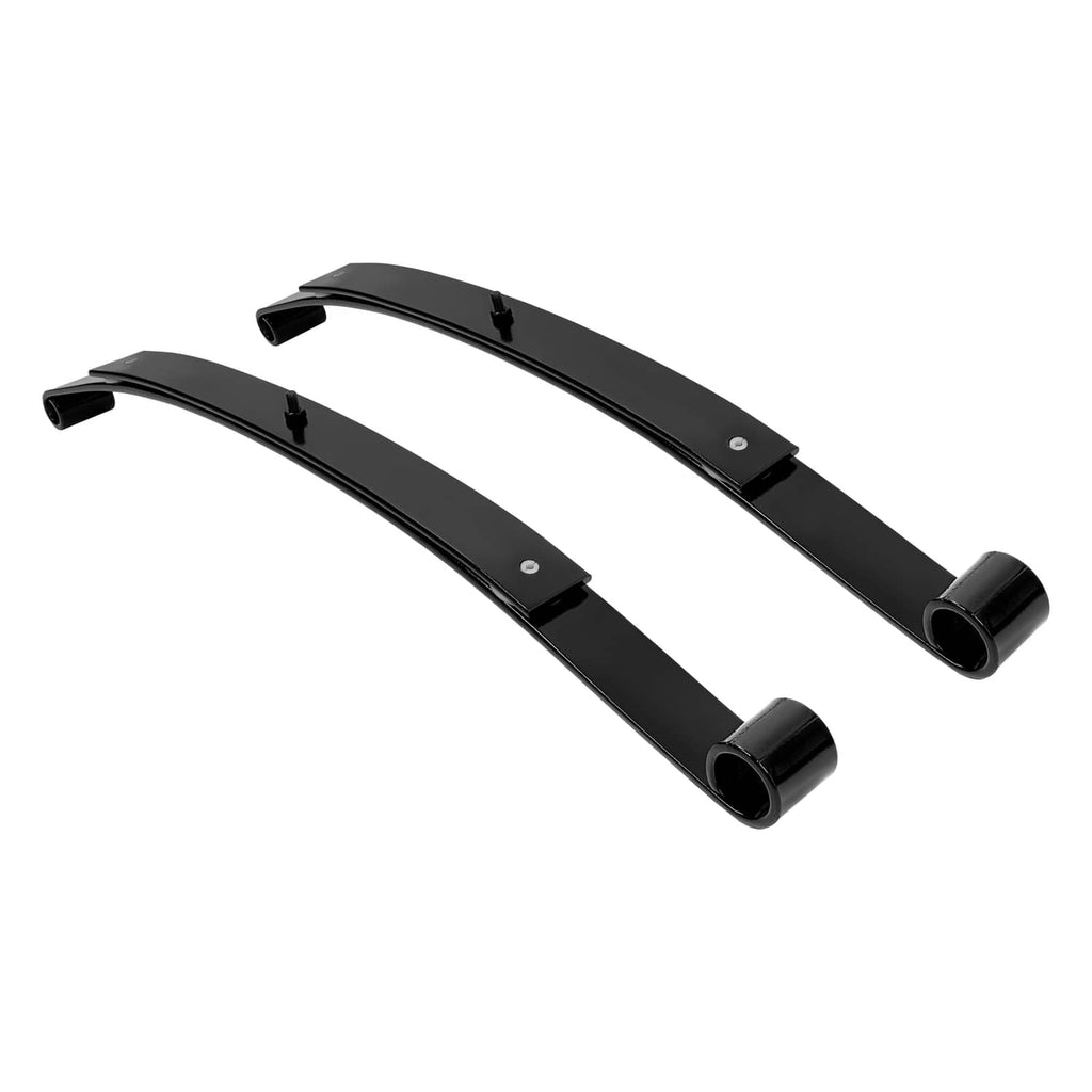 Rear 2-leaf spring kit showing two black leaf springs with bushing ends