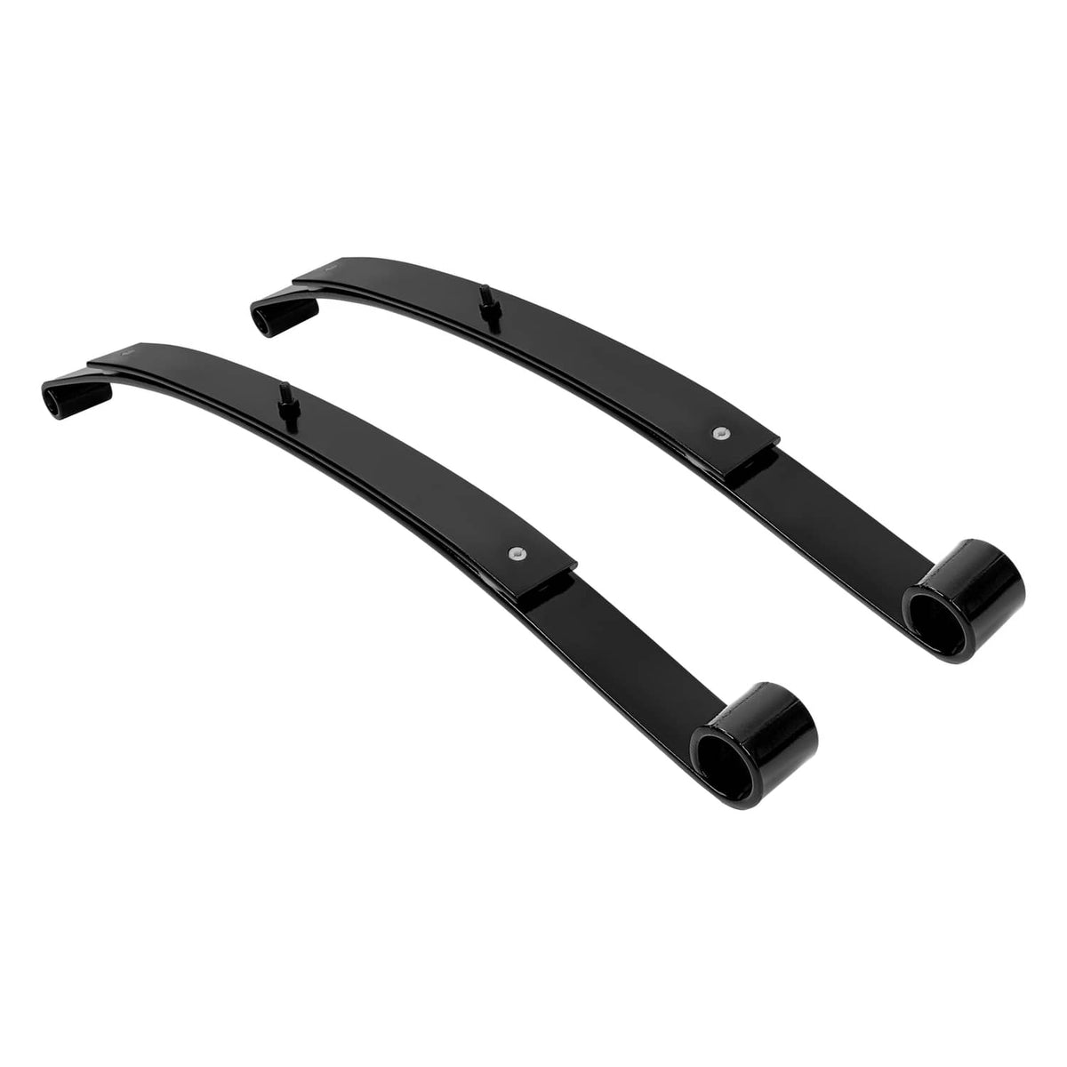 Rear 2-leaf spring kit showing two black leaf springs with bushing ends