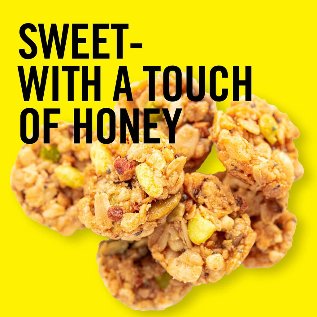 Honey nut snack bites cluster with oats and nutty crumbs