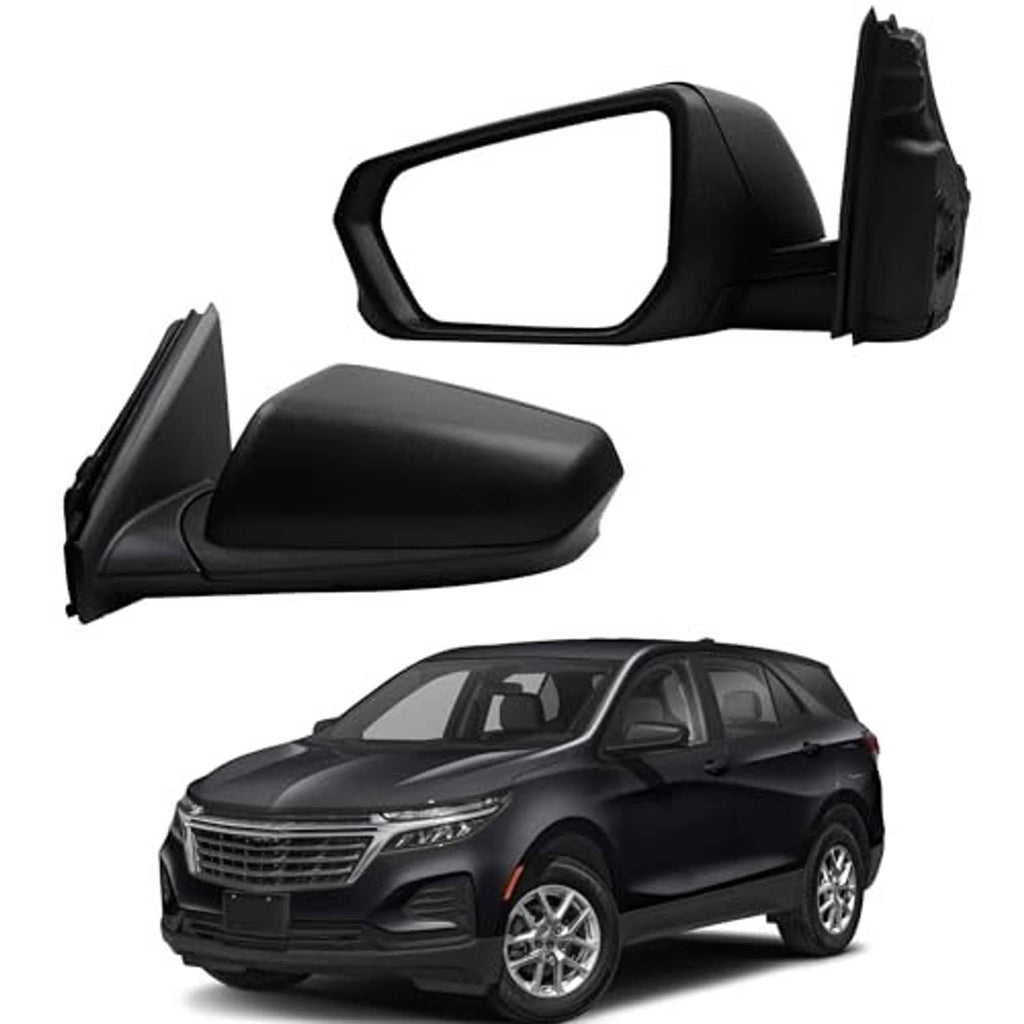 Black driver side mirror with textured housing and mirror glass, replacement