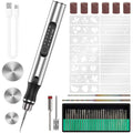 Portable electric engraving pen with interchangeable saw bits and storage case