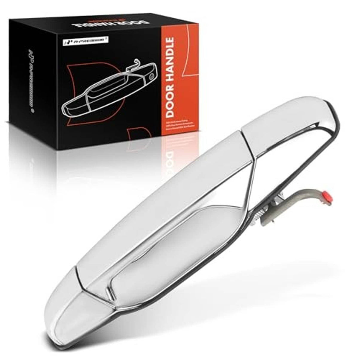 Chrome exterior door handle, front right fit with integrated mounting bracket