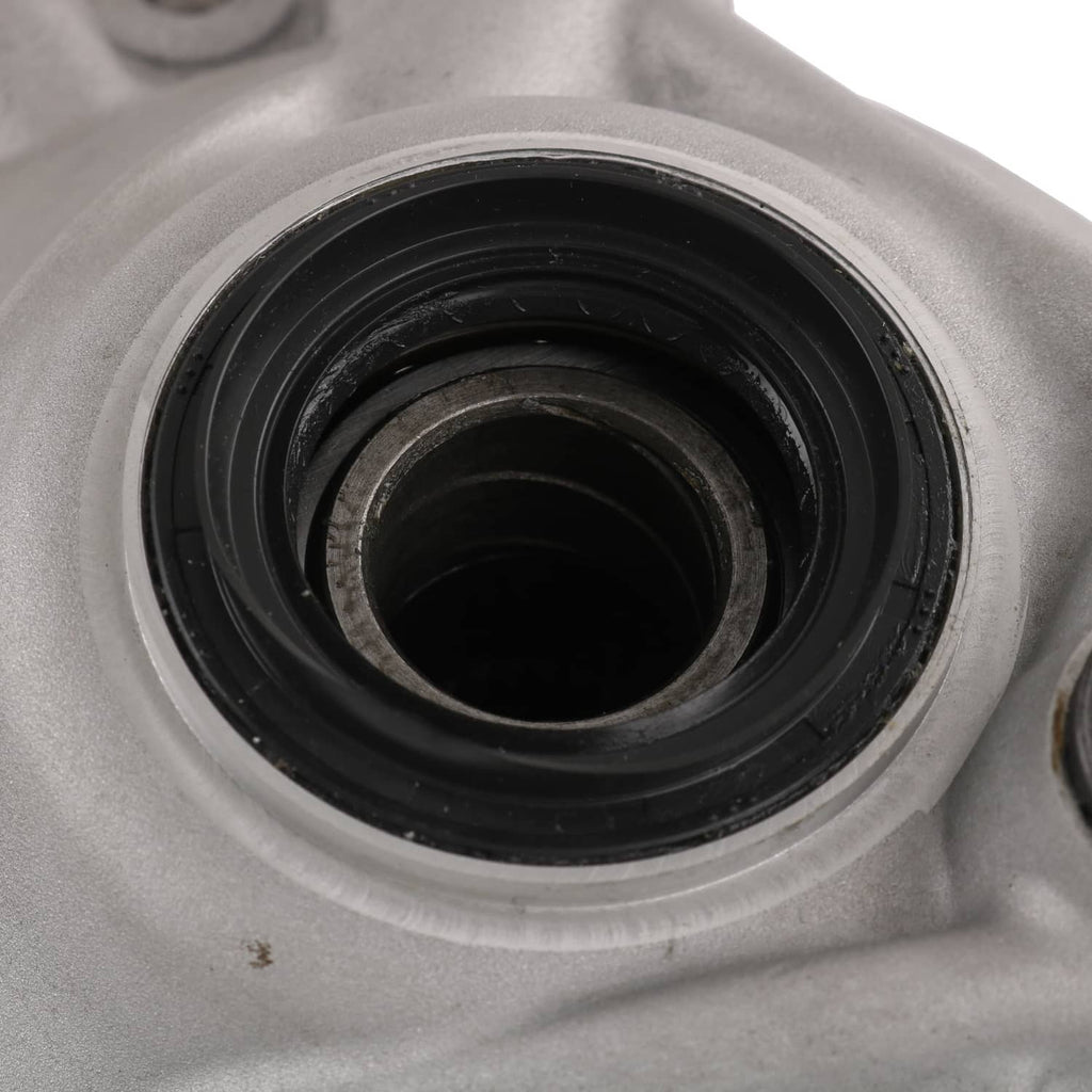Front axle differential carrier close-up of oil seal and inner bearing surface