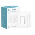 White Kasa smart light switch starter kit, single pole, 3-pack with wall switches
