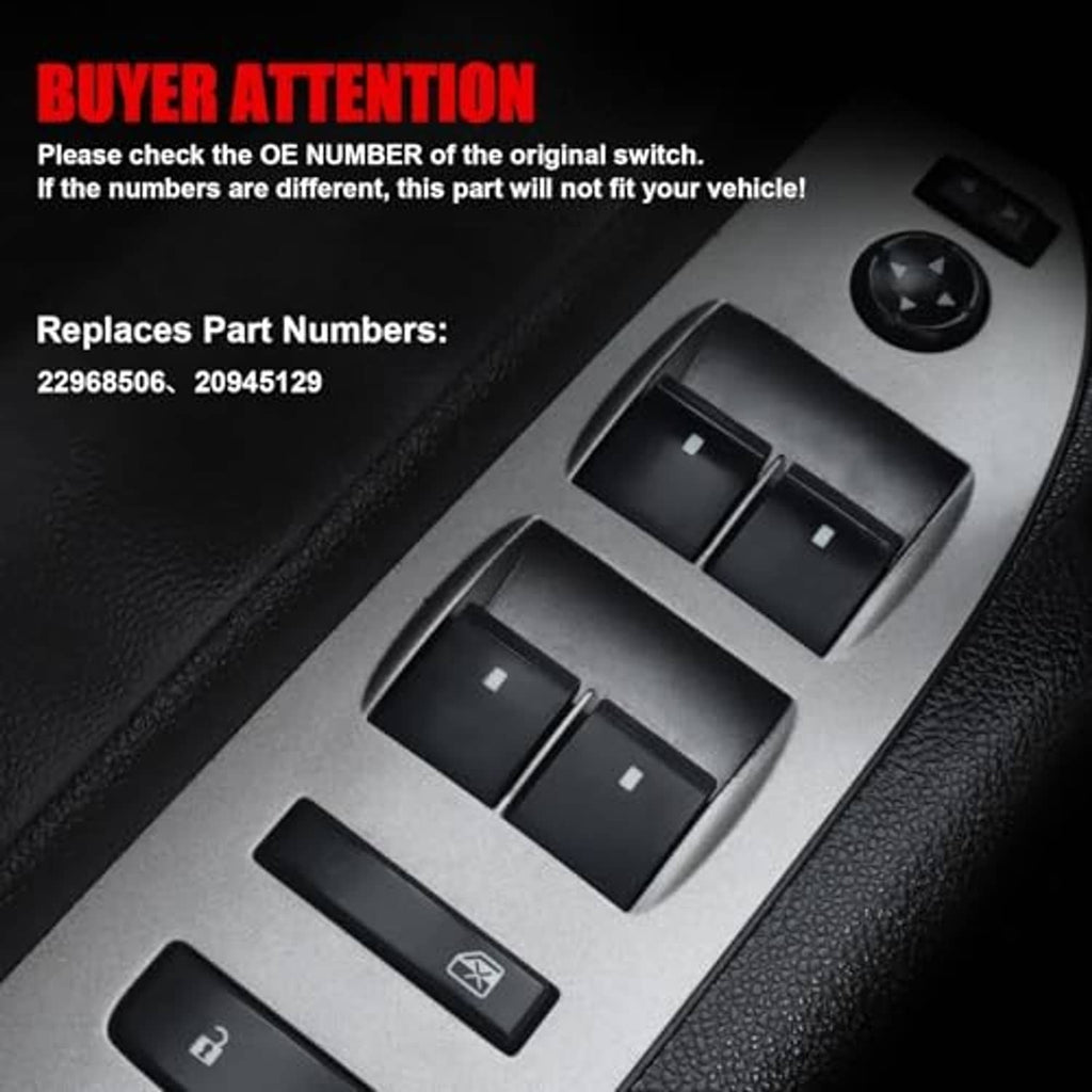 Close-up of window switch rocker buttons on a light gray switch panel