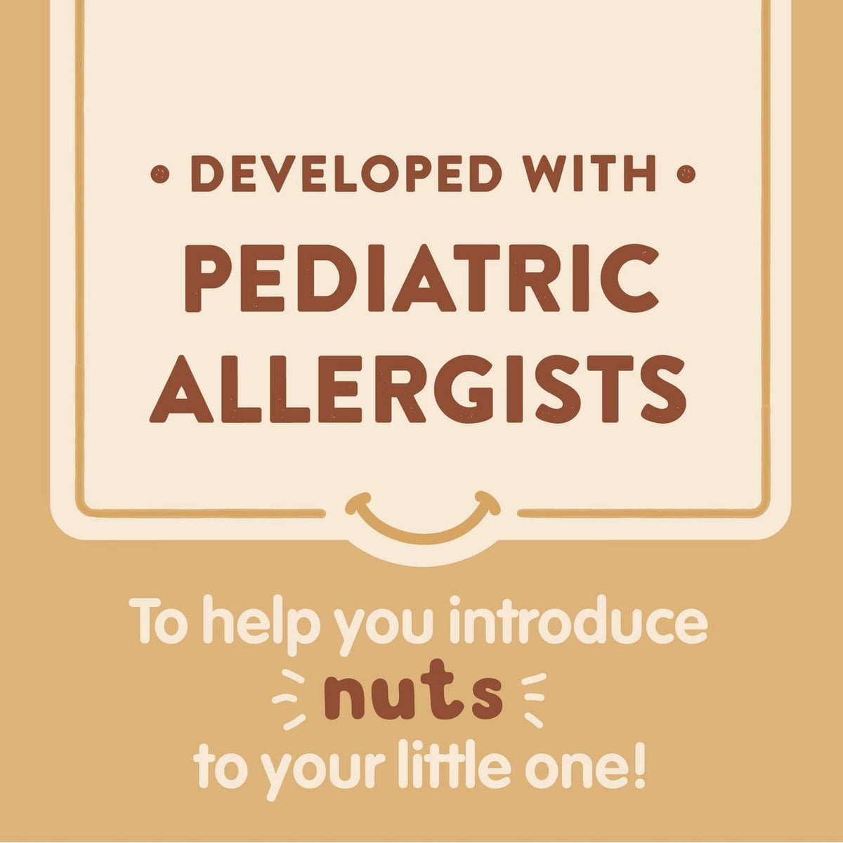 Developed with pediatric allergists label on HappyBABY nutty blends pouch
