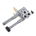 Complete pump head assembly with aluminum valve body and inlet/outlet fittings