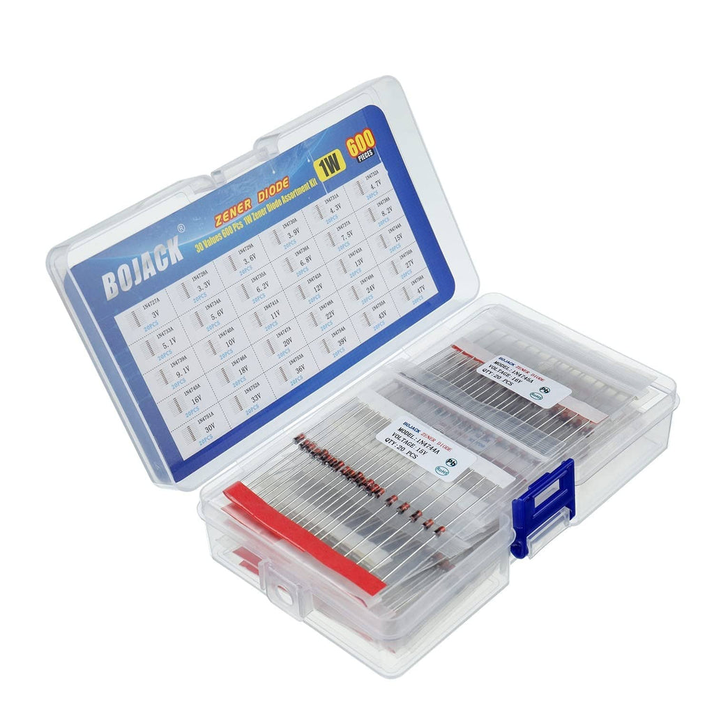 Zener diode assortment kit, blue-tinted label case with 1W diode strip assortment