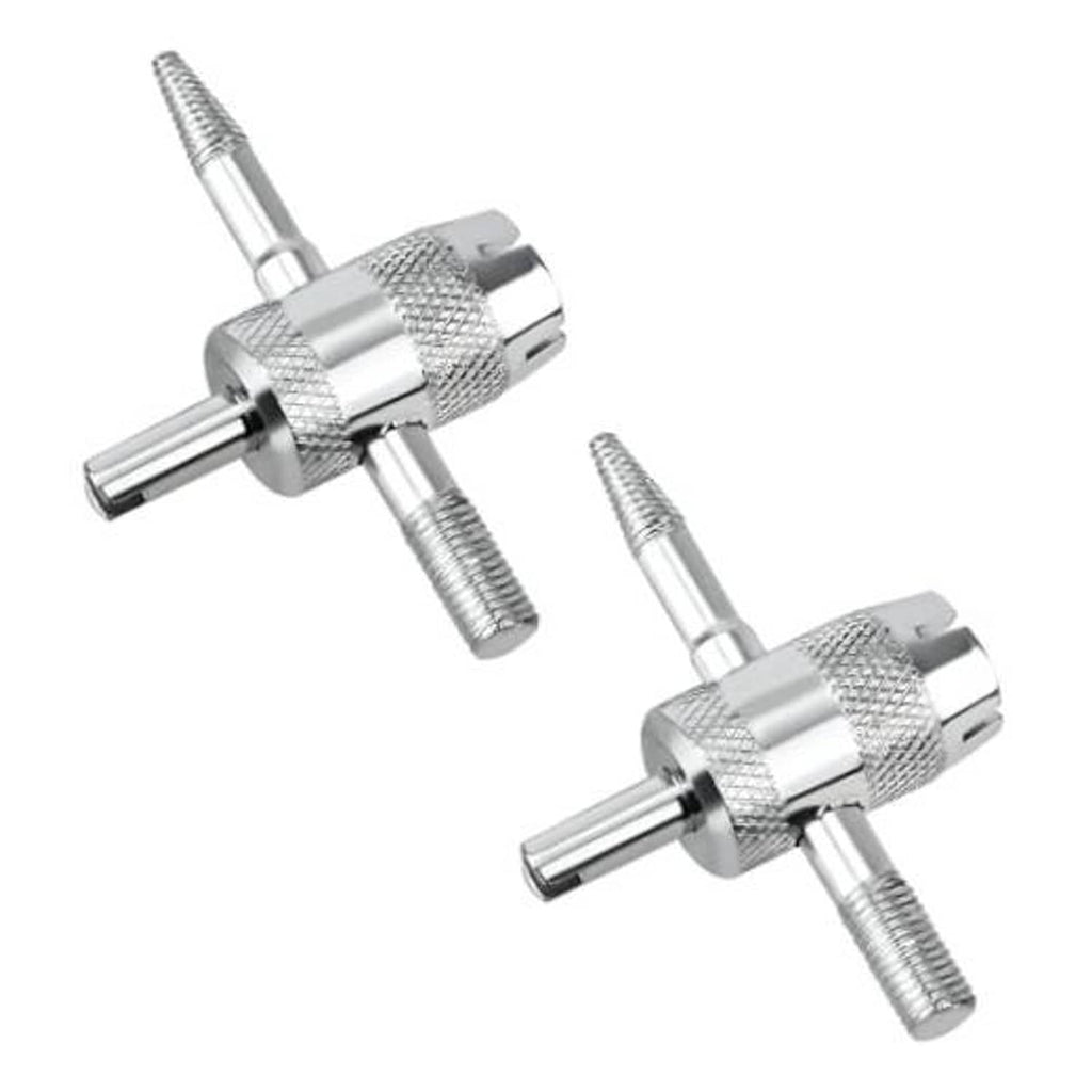 Metal tire valve core tool, chrome 4-way wrench with two handles