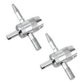 Metal tire valve core tool, chrome 4-way wrench with two handles