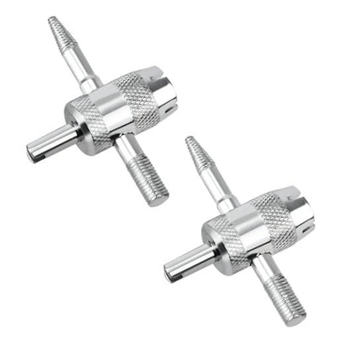 Metal tire valve core tool, chrome 4-way wrench with two handles