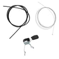 Manual throttle control kit with black and silver cables and hand lever