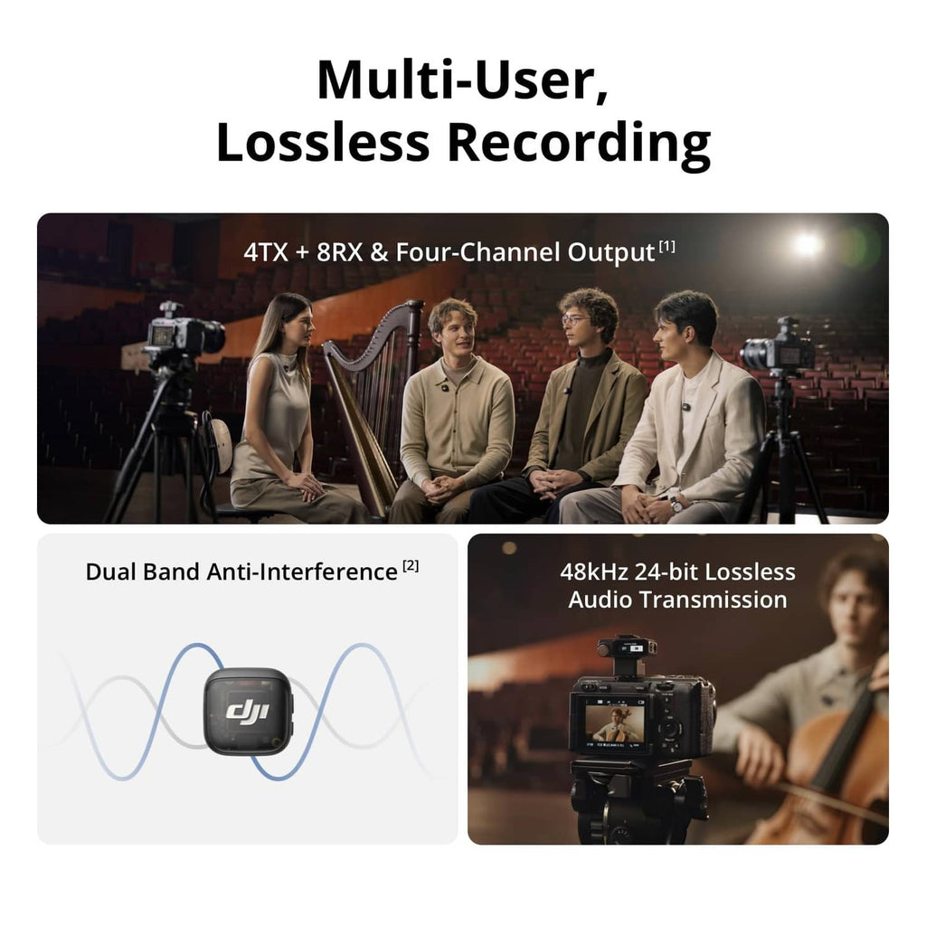 Black wireless lavalier microphone transmitter clipped to a shirt