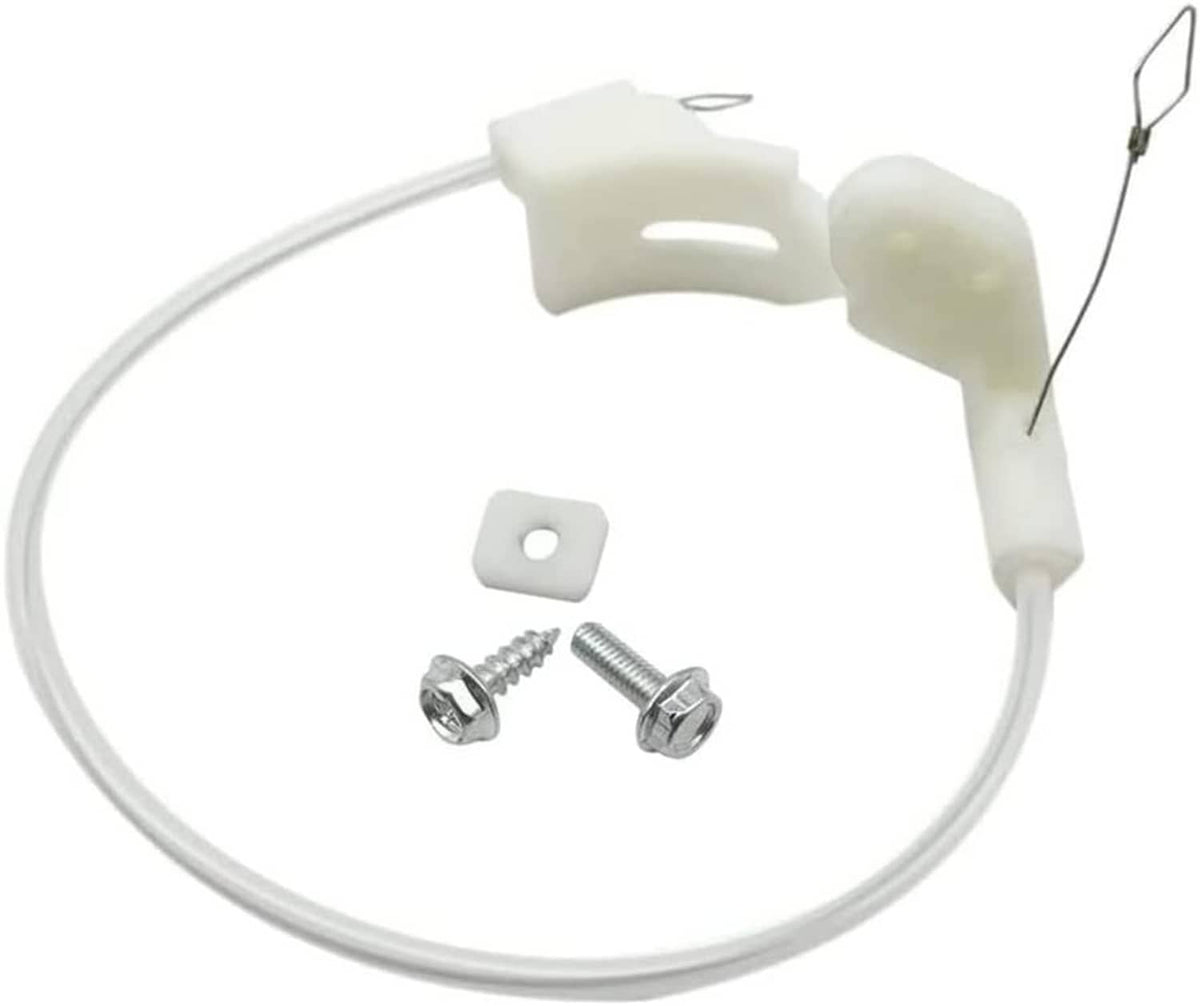 Gear shift indicator cable with white plastic connectors, metal clips, and mounting screws