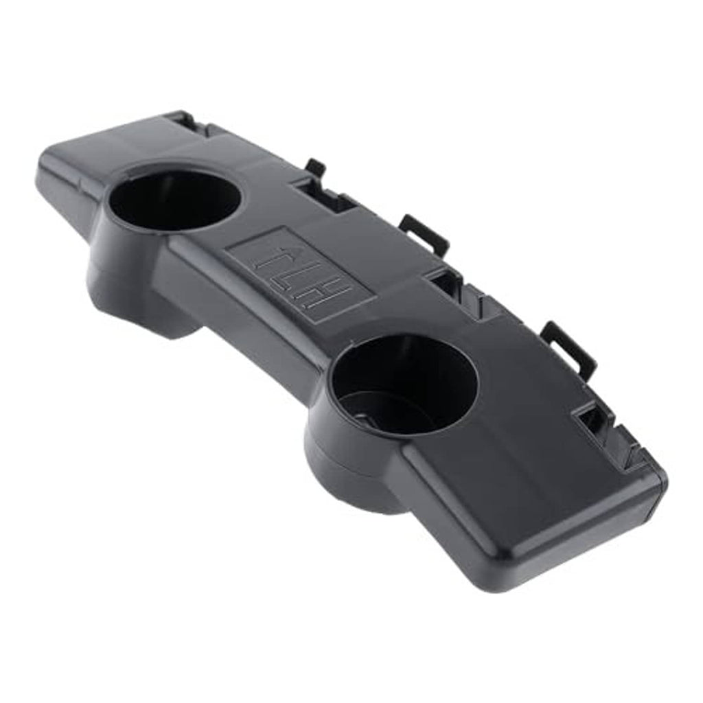 Dark gray bumper bracket cover, angled view, showing two round openings