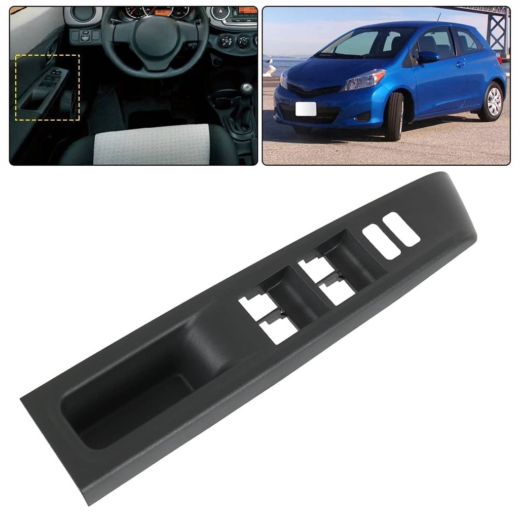 Left window switch bezel trim cover, matte dark gray, for driver door panel.