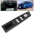 Left window switch bezel trim cover, matte dark gray, for driver door panel.