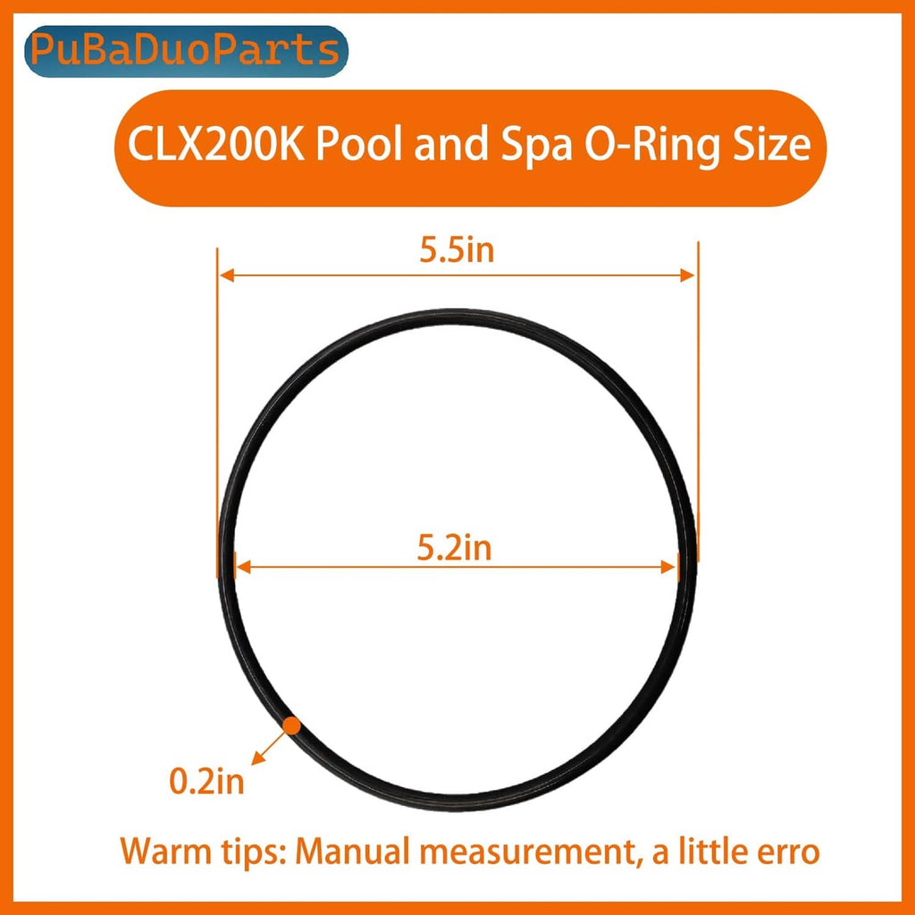 Black round O-ring with 5.5 in outer diameter and 0.2 in thickness