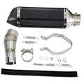 Motorcycle exhaust adapter pipe with carbon-fiber sleeve and silver inlet