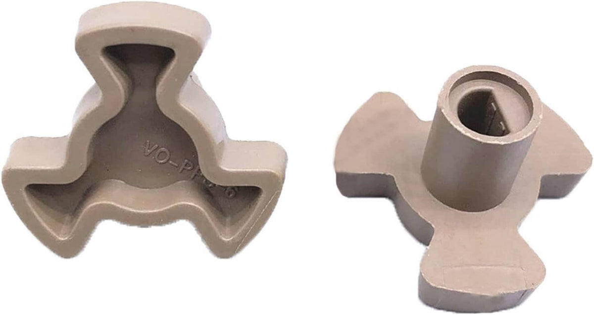 Microwave turntable motor coupler set, beige plastic