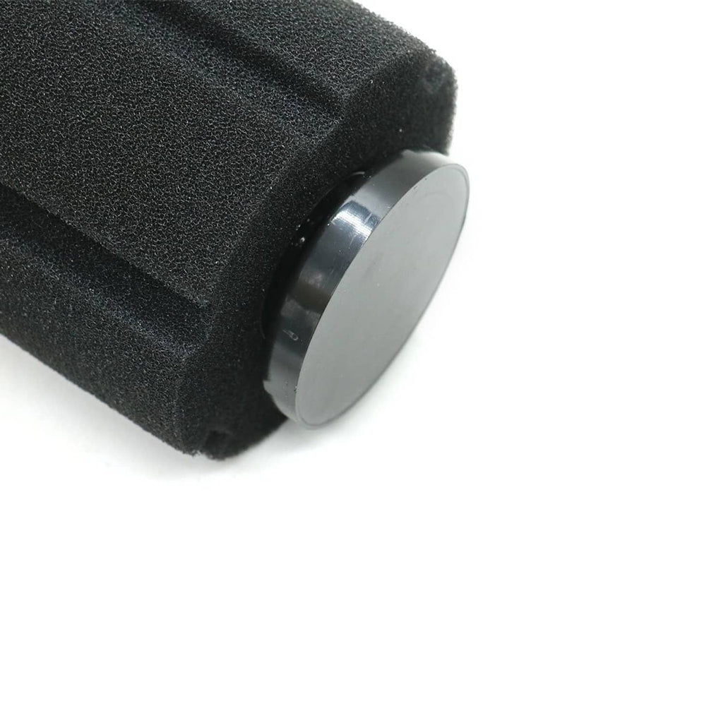 Black sponge filter cartridge with round cap and tubing connection port