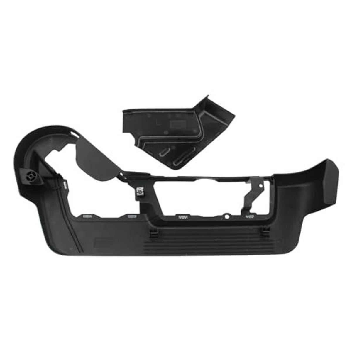 Black front driver seat side trim panel bezel cover with large inner grille opening