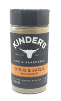 Kinder's rub and seasoning bottle, Citrus & Garlic with jalapeño