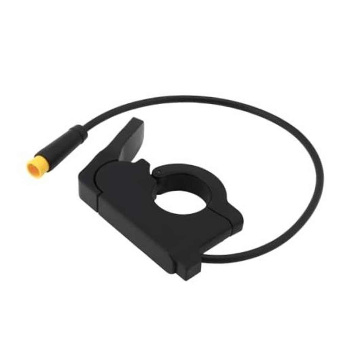 Electric bike thumb throttle with 3-pin male connector and black cable, waterproof design