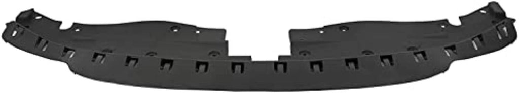 Black radiator support cover panel with front mounting tabs and vent openings