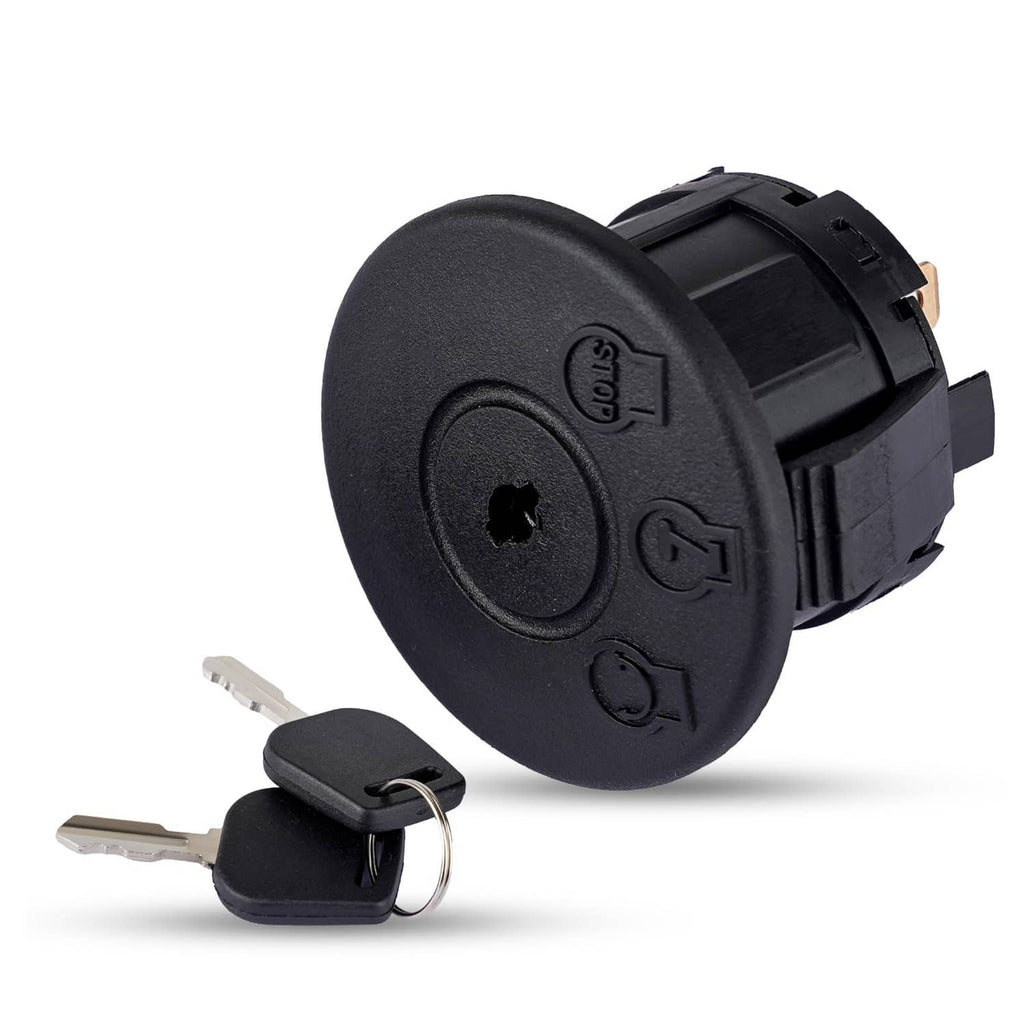 BlueStars 5-terminal ignition switch with two metal keys, black round housing