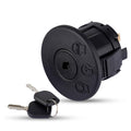 BlueStars 5-terminal ignition switch with two metal keys, black round housing