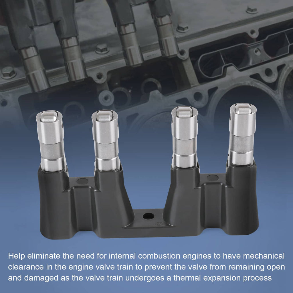 Hydraulic roller lifters installed on black guide tray within engine cylinder area