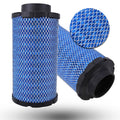 Air filter cartridge, blue mesh with black rubber end caps