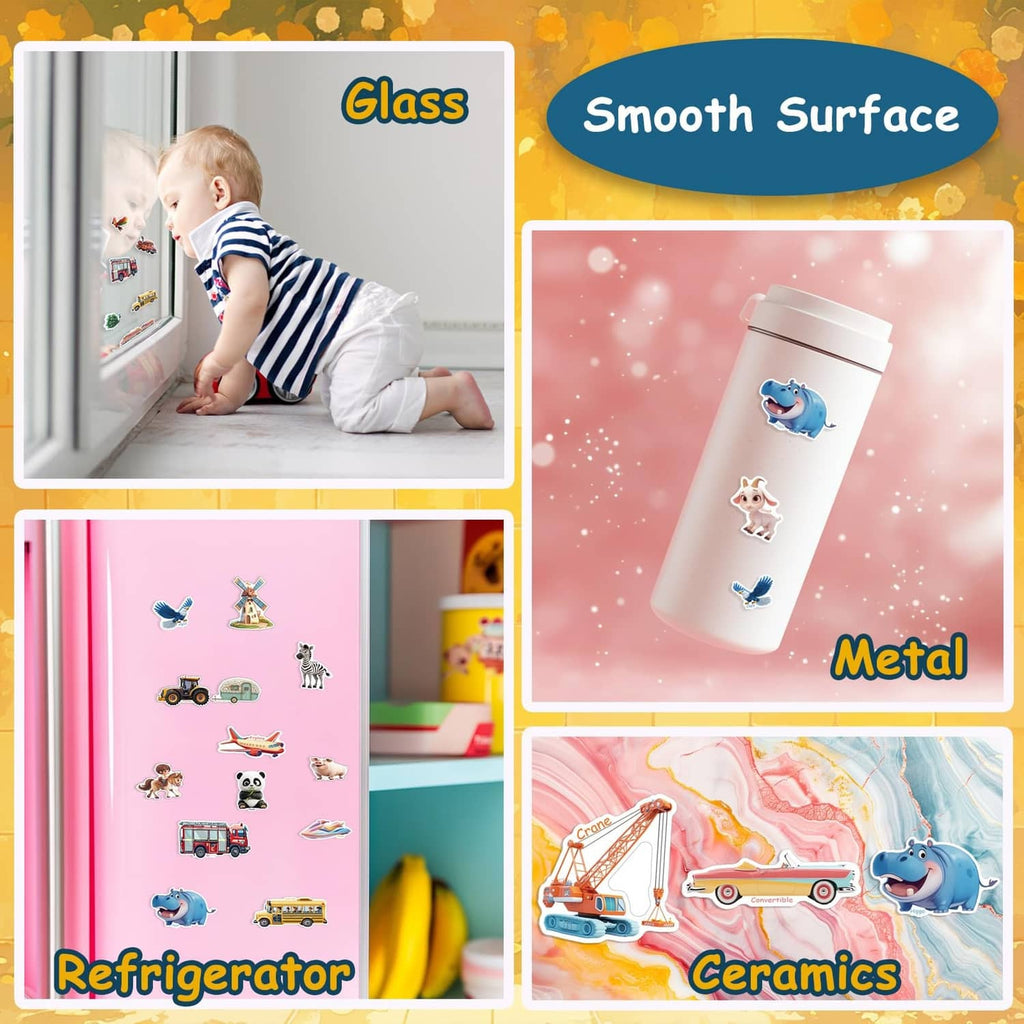 Reusable jelly stickers for multiple surfaces: glass, smooth surface, metal, ceramics, refrigerator