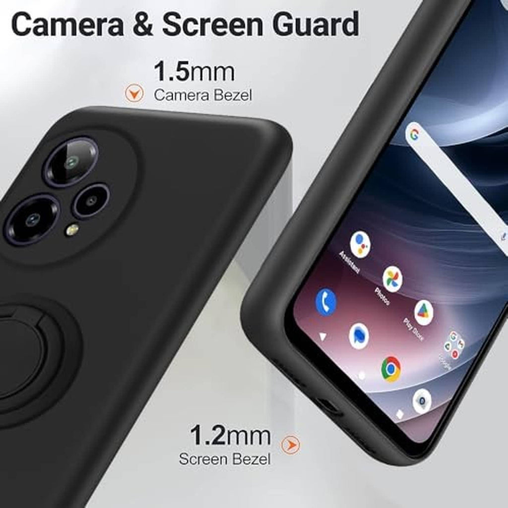 Black phone case with raised camera bezel and screen bezel edges.