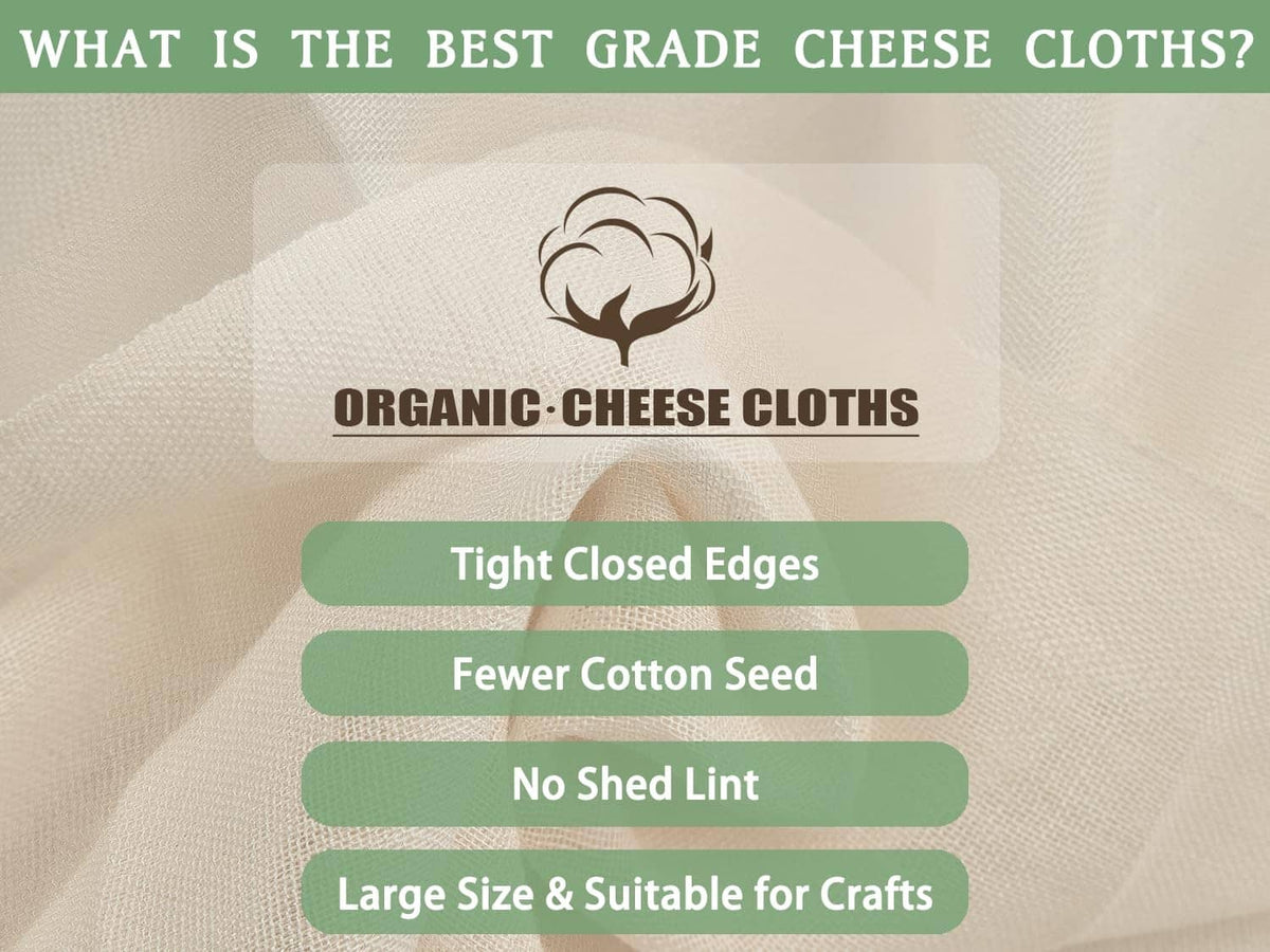 Organic cheesecloth sheet with tight, closed edges and fine weave