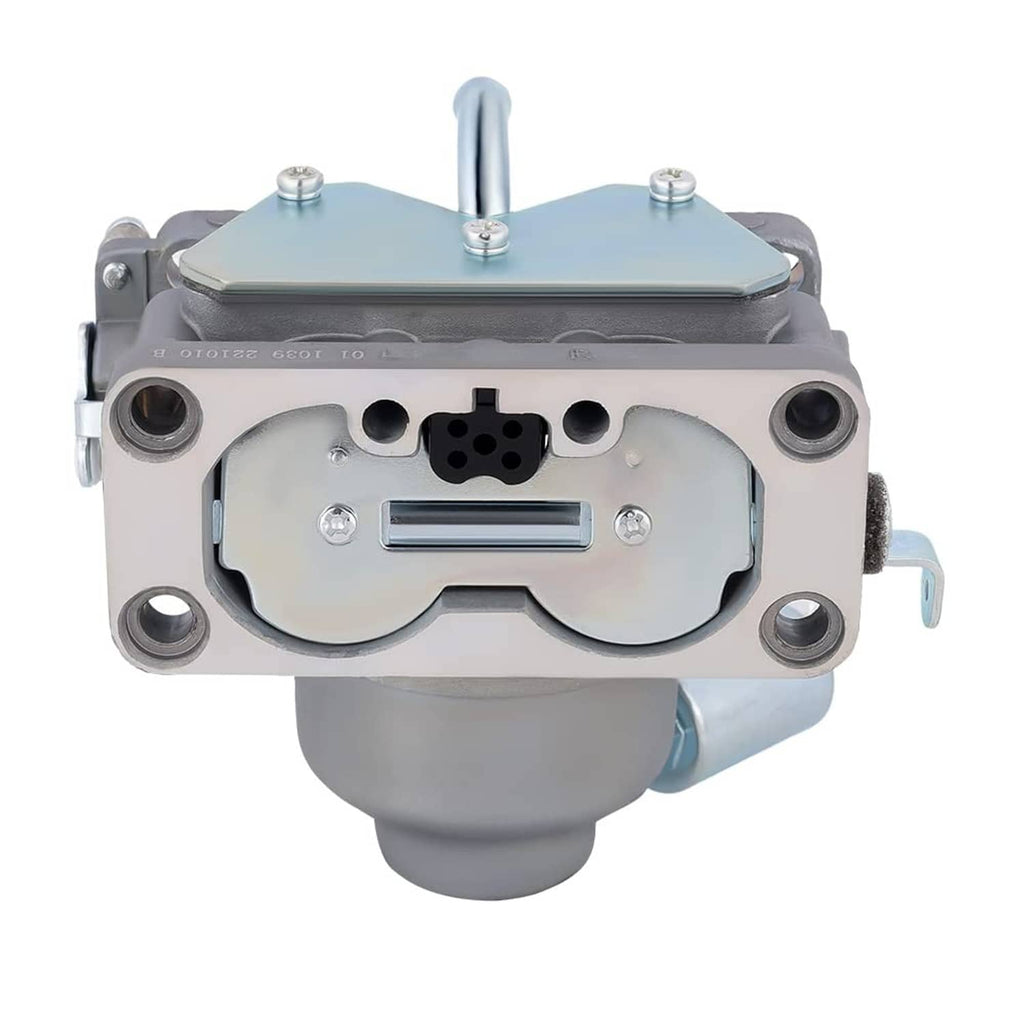Silver-gray V-twin carburetor with mounting screws and air intake ports