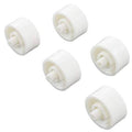 Set of 5 white pool vacuum replacement wheel rollers with central hub