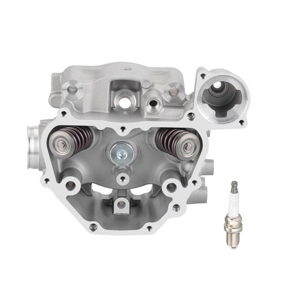 Cylinder head with dual valve springs and spark plug, aluminum housing